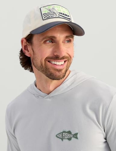 HUK Men's Lightweight Fishing Hoodie Tee with UPF Sun Protection - Large, Harbor Mist