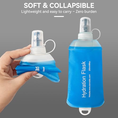 250ml Soft Flask Water Bottle - Blue for Running & Hiking