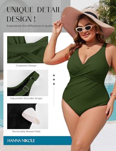 Plus Size One Piece Swimsuit for Women - Tummy Control, Full Coverage