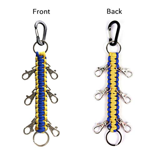 Cheerleading Hair Bow Holder - Handmade Paracord - Yellow/Royal Blue