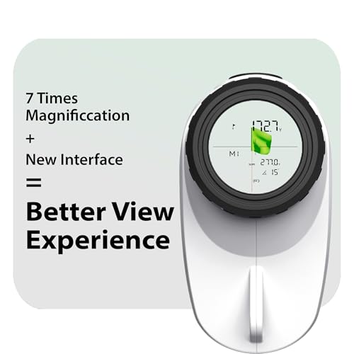 Laser Rangefinder for Golf & Hunting - 1200 Yards, 7X Magnification, Vibration Function - White