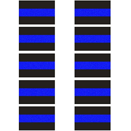 Reflective Police License Plate Stickers - 10 Pack, 1.5" x 1"