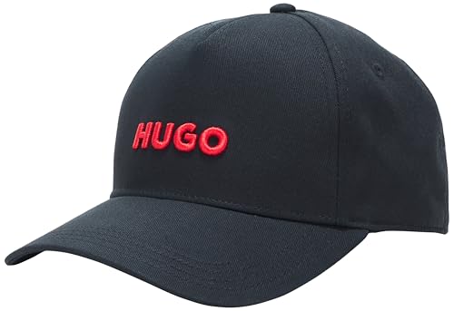 Hugo Men's Big Logo Cotton Baseball Hat - One Size, Black Leather