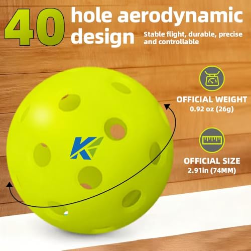 Tournament-Grade Pickle Balls - 6-Pack Optic Yellow - USAPA Approved