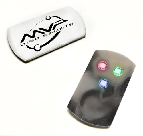 MVP Disc Golf Flat LED Tri-lite Lights Multicolor Pack of 10 - Easy Attach & Auto-Cycle