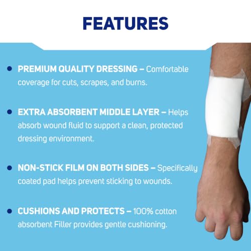Non-Stick First Aid Pads - 3x4 Inch, 25 Count
