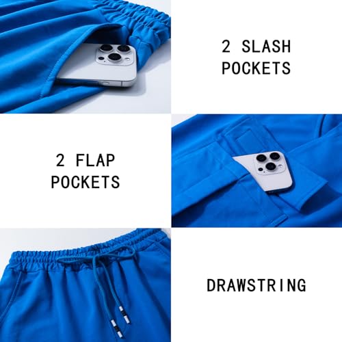 Men's Casual Cargo Shorts with Drawstring and Pockets