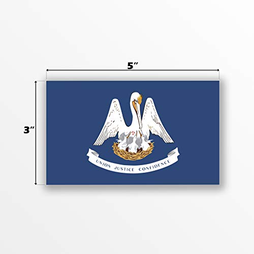 Louisiana State Flag Decal Stickers - 2-Pack, 5"x3", UV Protected