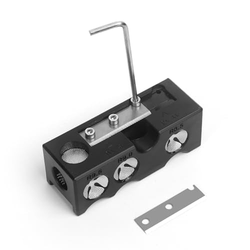 Pool Cue Tips Replacement Kit - 11-in-1 Shaper Tool with 20 Tips & Chalk - Black
