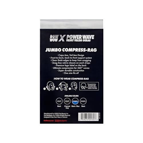 Premium Bow Wow Power Wave Durag - Jumbo Velvet Charcoal Gray
