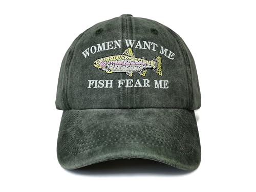 Women Want Me Embroidered Dad Hat - Washed Army Green, Adjustable Cap