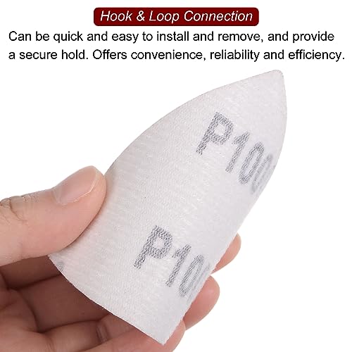 HARFINGTON 60pcs Triangular Hook & Loop Sandpapers 600/800/1000/1200/1500/2000 Grits 3-1/8" Aluminum Oxide Sanding Pads Mouse Detail Sander Papers Multitool Sheets Set (10pcs of Each Grits)