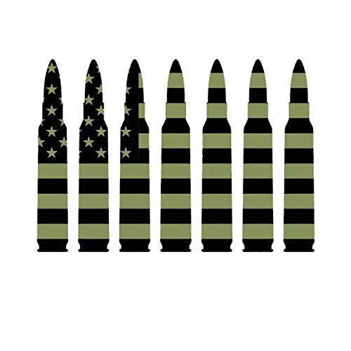 American Flag Bullet Ammo Vinyl Sticker - 5-Inch UV Resistant Decal