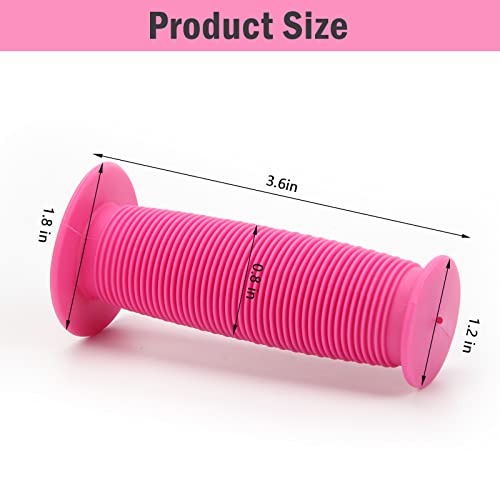 Kids Bike Grips - Soft Rubber Handlebar Grips for BMX & Toddler Bikes - Pink