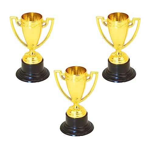 Mini Trophy Cups - 3 Pack Gold Trophies for Kids' Awards