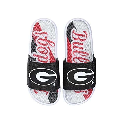Georgia Bulldogs Women's Glitter Gel Slide Sandals - Size 9-10