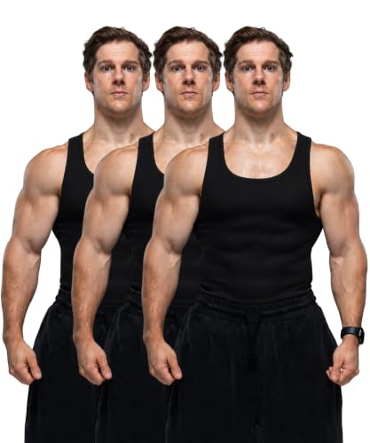 Men's Cotton Spandex Tank Top - Regular Fit, Ribbed Fabric