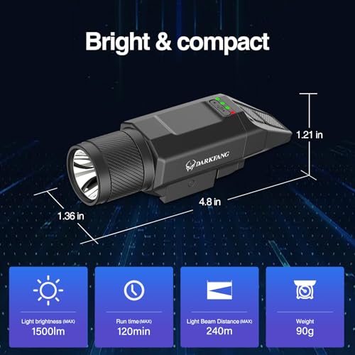 DarkFang White Low Profile 1500 Lumen Tactical Rifle/Shotgun Light