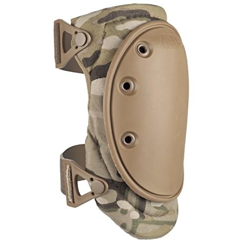 ALTA 50453.16 AltaFLEX Gel Insert Heavy Duty Knee Protector Pad, MultiCAM Cordura Nylon Fabric, AltaLOK Fastening, Flexible Cap, Long, Coyote