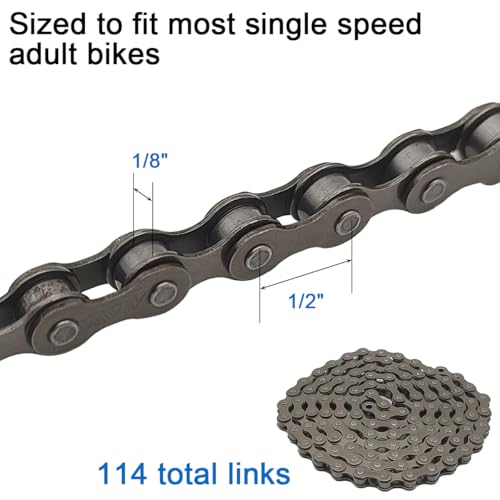 Single Speed Bicycle Chain 1/2" x 1/8" - 114 Links