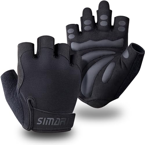 SIMARI Iron Black Large Breathable Padded Weight Lifting Gloves – Full Palm Protection