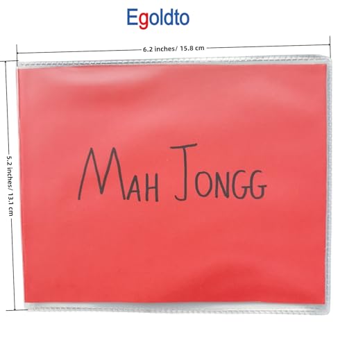 Large Mahjong Scorecard Sleeve - Durable Clear Plastic Protector - 1 Piece