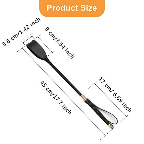 18 Inch Horse Riding Crop - PU Leather Whip - Black