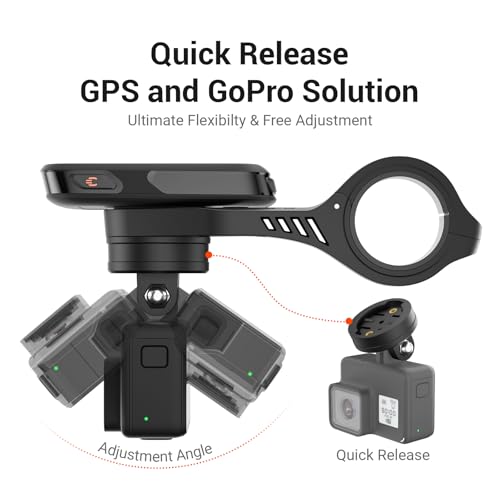 CooSpo MT5S Bike Computer Out Front Mount with Adapter for Garmin & GoPro, 25.4/31.8mm Handlebar