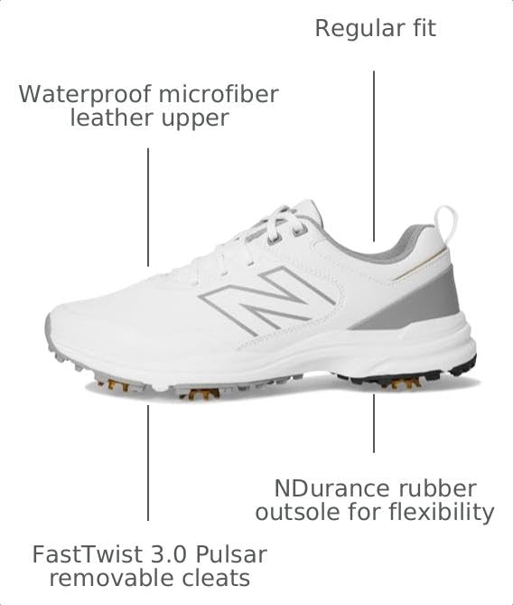 Men's Brighton V2 Golf Shoes - Waterproof White/Grey Size 10