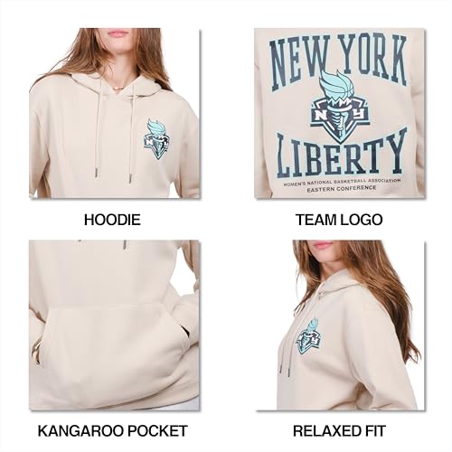 WNBA Women's Super Soft Fashion Hoodie - New York Liberty, XX-Large, Sand