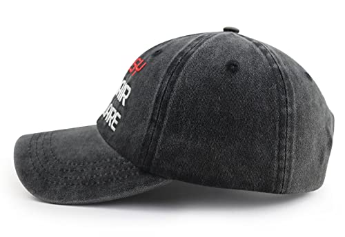 Goyklrb Messy Hair Don't Care Baseball Cap for Women & Men, Adjustable Cotton Embroidered Hat - Black, One Size