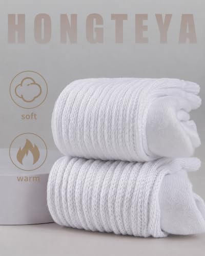 Knee High Slouchy Socks for Women - One Size Tall, White
