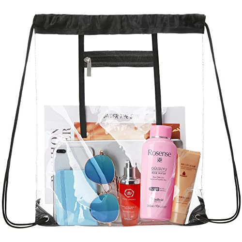 Clear PVC Drawstring Bag 16.5x13.5 inch Stadium Approved Transparent Backpack