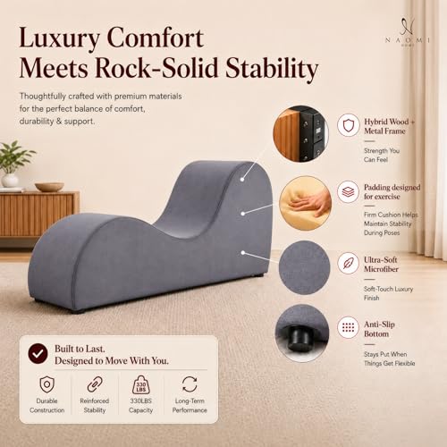 Ergonomic Yoga Chaise Lounge Chair - Gray | 330 lb Capacity