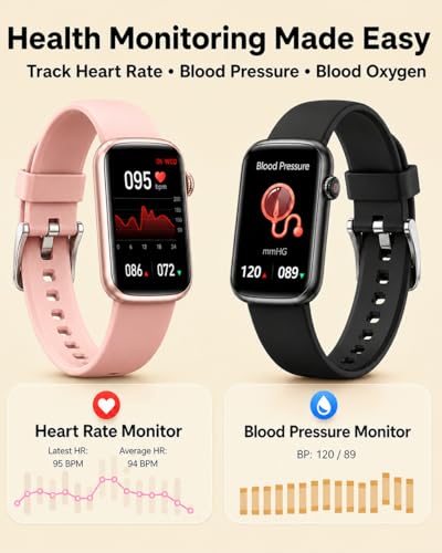 Health Fitness Tracker with Heart Rate, Blood Pressure & Sleep Monitor