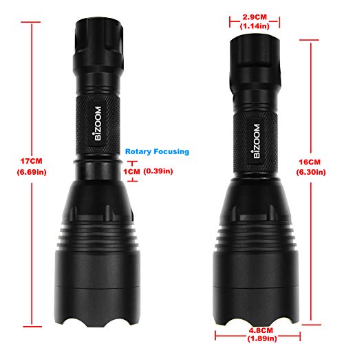 KL35 Hunting Flashlight Kit Zoomable Long Range Red Green LED Predator Light for Coyotes, Varmints