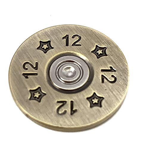 Full Metal Markers 12 Gauge Magnetic Golf Ball Marker with Hat Clip - Includes 1 Marker & Hat Clip