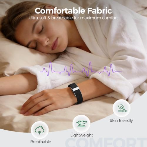 Nylon Sport Band 3-Pack - Black, Starlight & Seashell - Quick-Dry Replacement Strap for Hume