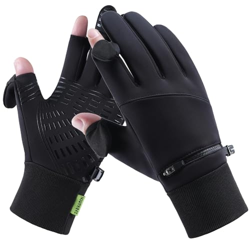 Yunkevivo Large Waterproof Touchscreen Winter Gloves for Men Women - Thermal Snow Gloves for Running Cycling