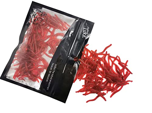1.6-Inch Soft Fishing Lure - Red Earthworm Grub Bait (200pcs)