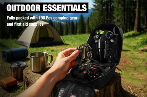 THRIAID 190-Piece Emergency Survival First Aid Kit with Tactical Gear & Molle Pouch