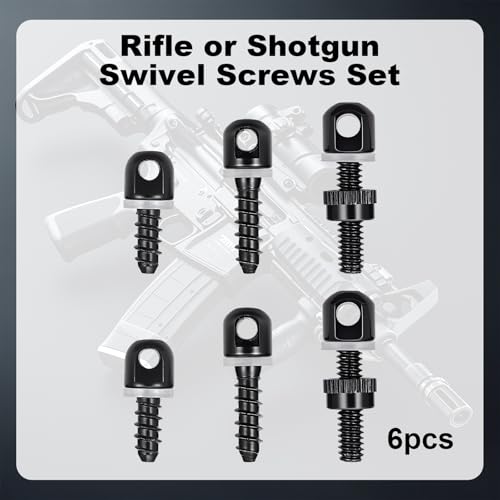 6-Piece Sling Swivel Stud Set for Rifle and Shotgun Mounts