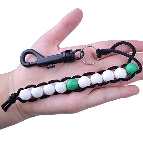 Golf Score Counter Beads - 2pcs Green & White Stroke Tracker