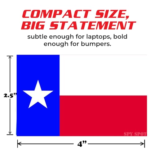 Texas Flag Stickers - 4" x 2.5" Vinyl Decals, Pack of 4