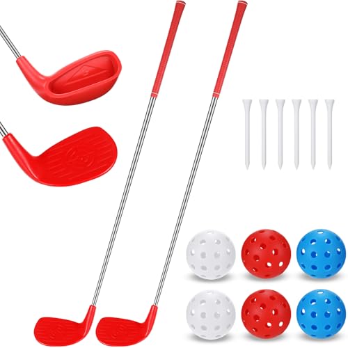 Realspring Oversize Head Golf Club Set 36 Inch Red – 2-Piece Practice Kit