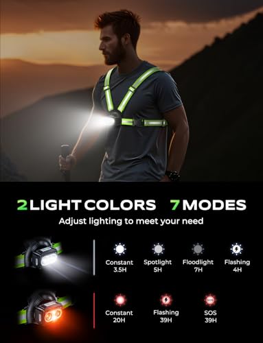 500LM Adjustable Running Light Vest with 360° Reflective Safety
