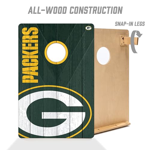 NFL Cornhole Game Set - 2' x 3' Wood Boards with Team Logo Bags - Green Bay Packers