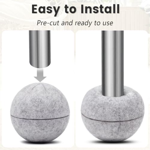 Grey Upgraded Heavy Duty Tennis Balls for Walkers & Chairs - Pre-Cut Floor Protectors, 4 Pack