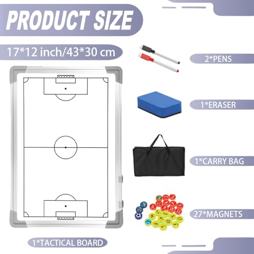 Soccer Coaching Board - Magnetic Double-Sided Tactics Board - White
