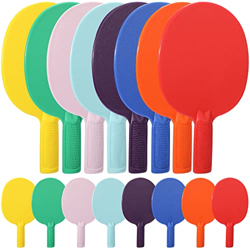 Classic 16Pcs Table Tennis Paddle Set – 8 Color Paddles, Plastic Rackets